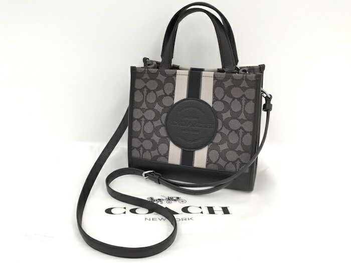 美品✨COACH ショルダーバッグ レザー シグネチャー グレー系 COACH 2WAY ショルダーバッグ シグネチャー レザー キャンバス グレー