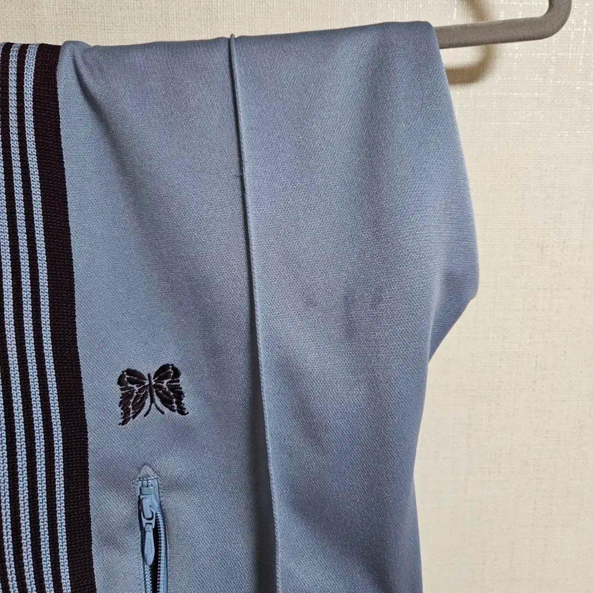 Needles ニードルス ストレート トラック パンツ スムーズ サックス 青 S サイズ