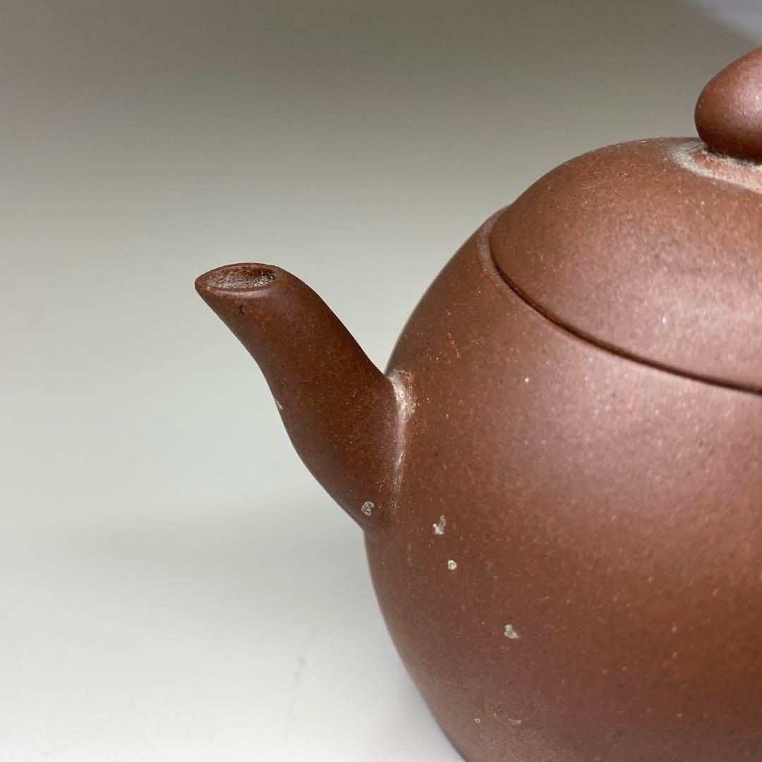 中国清時代 萬豊順紀 朱泥急須 横幅約9.5㎝ 東Y6-0822☆2Fトニコ