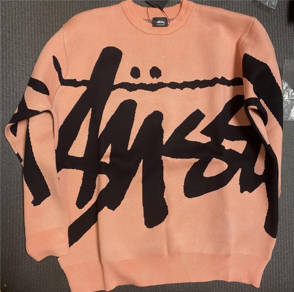 stussy ステューシー ニットセーター ピンク ゆったり タグ付き - メルカリ