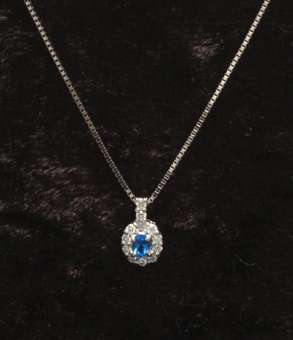 ネックレス Pt950 Pt850 アウイナイト 0.06ct ダイヤ0.09ct レディース