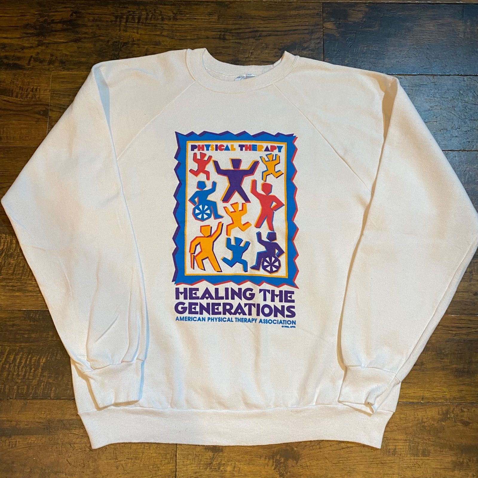 USA製】90s Hanes HEALING THE GENERATIONS スウェット ホワイト Size