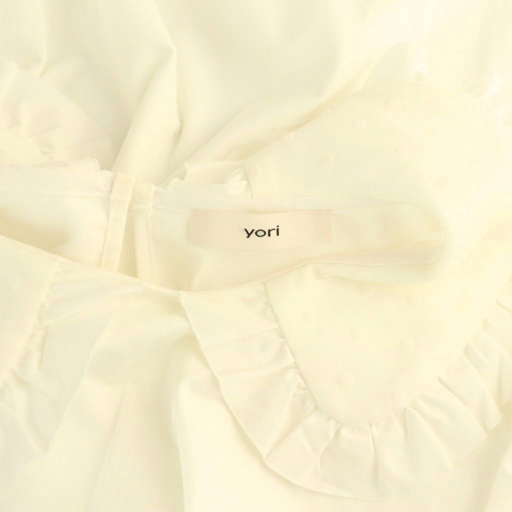 新品未使用　yori フロッキードット丸襟Tee ホワイト フロッキードット丸襟Tee | all item| yori