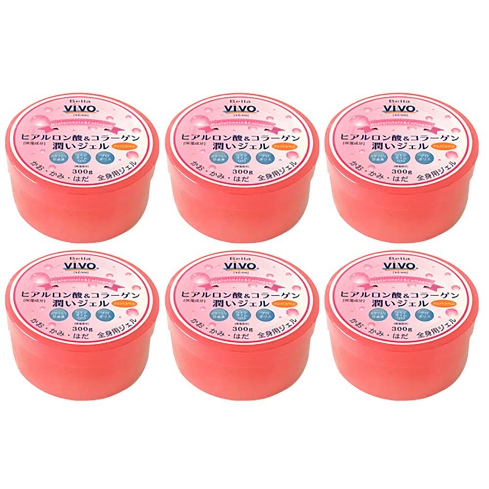 6個セット NEW 全身用保湿ジェル Bella Vivoヒアルロン酸＆コラーゲン潤いジェル たっぷり300g 元気プロジェクト