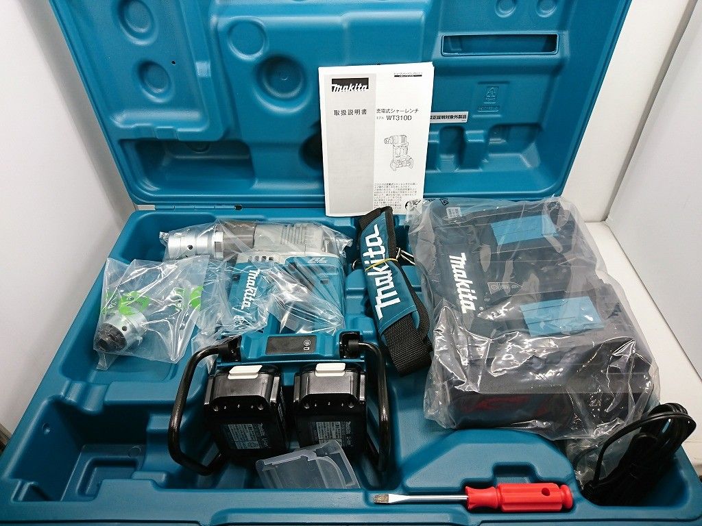 s25t-0262n makita マキタ WT310DPG2 充電式シャーレンチ フルセット 6.0Ahバッテリ×2 充電器DC18RD ショルダベルト ケース付 36V 18V＋18V