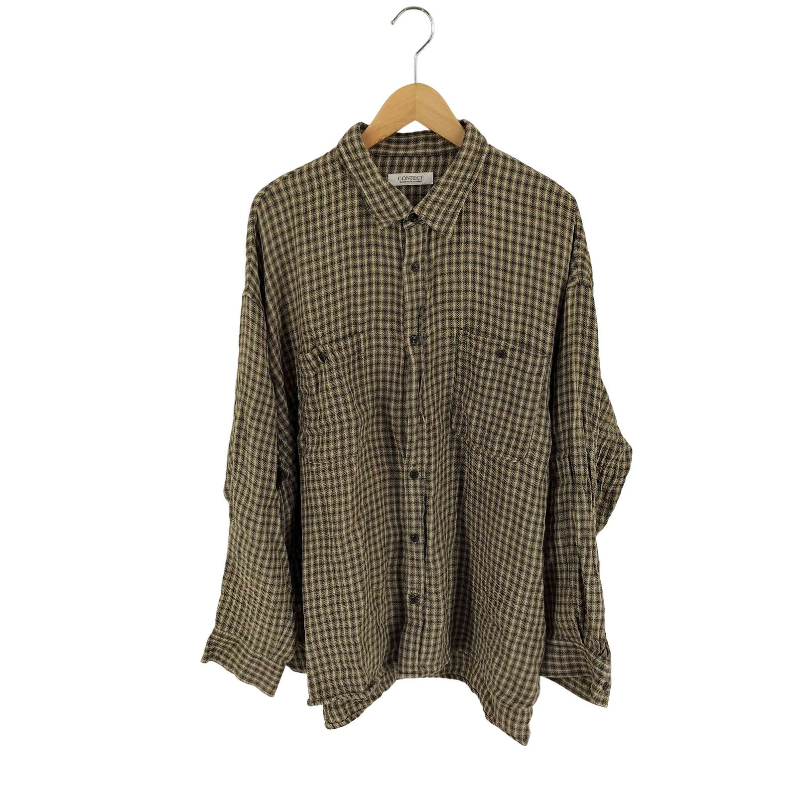 リネンガンクラブチェックミリタリーバギーシャツ リネンガンクラブ