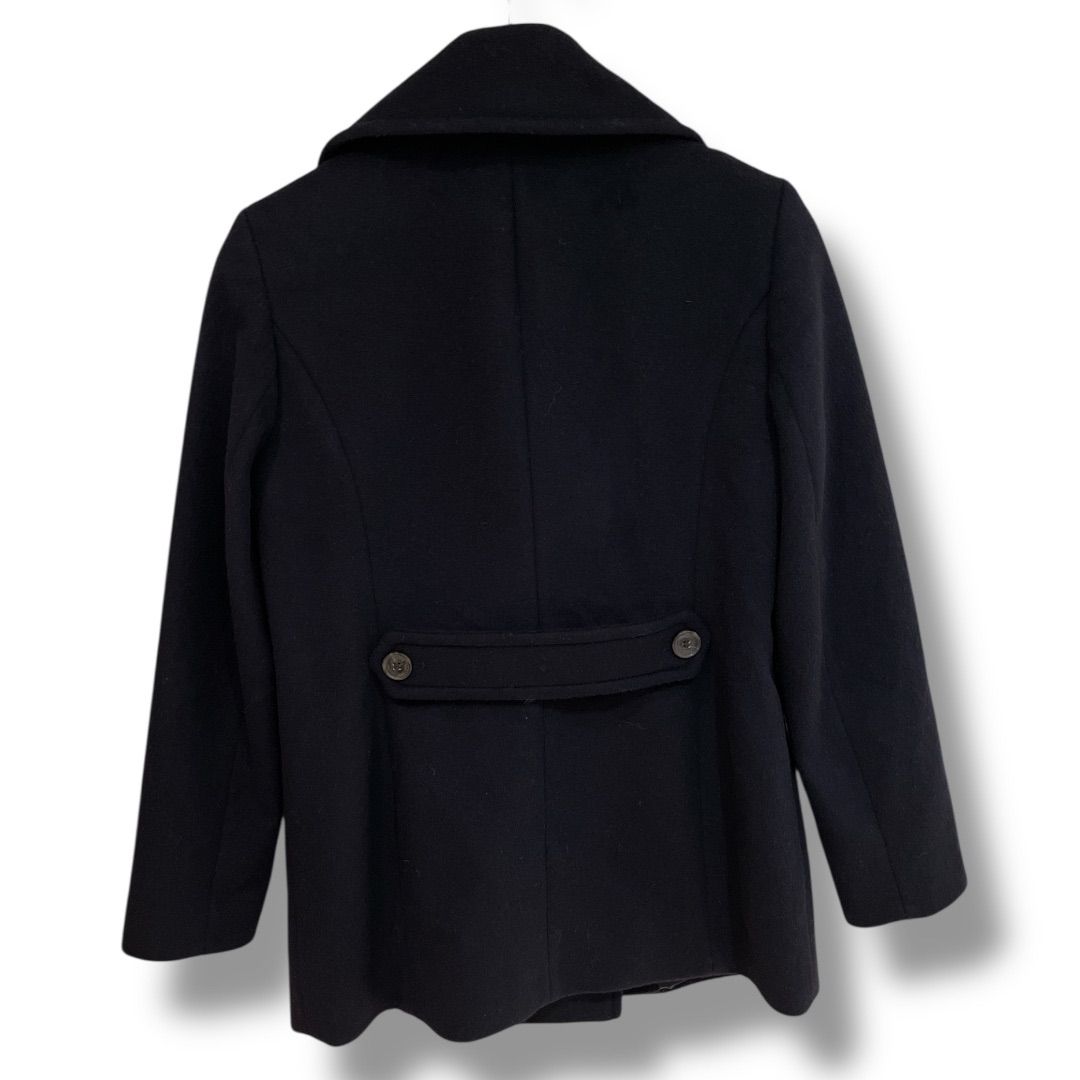 LAUREN RALPH LAUREN ローレンラルフローレン カシミヤ混ウールショートピーコート 570140-01 ピーコート ショート丈 ダブルブレスト カシミヤ混 ネイビー サイズ2 レディース 冬 ゴーゴー古着セントラルパーク名古屋店NO.1242