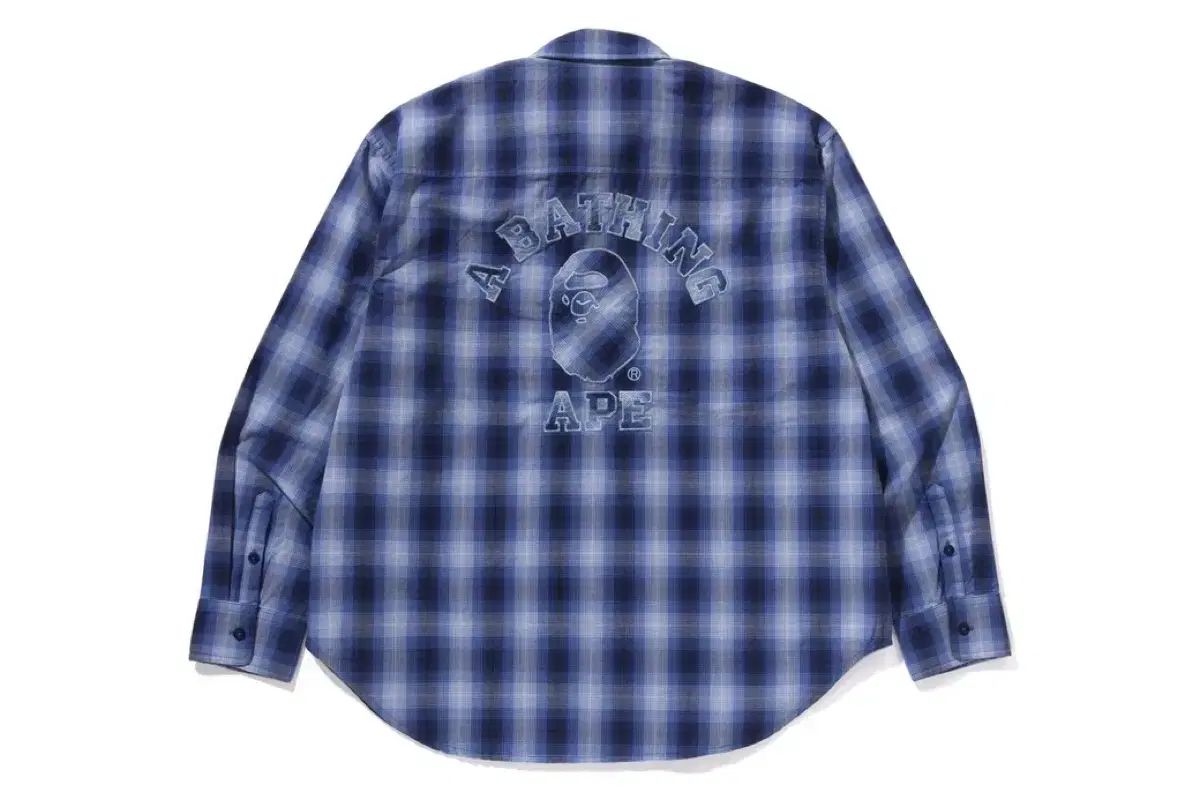 A BATHING APE アベイシングエイプ オンブレ チェック カレッジ リラックス フィット シャツ