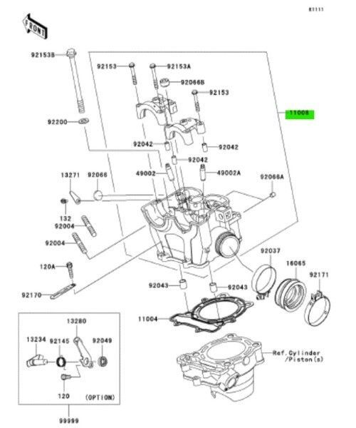 カワサキ KX250F シリンダーヘッド Head - Comp - Cylinder 11008-0116 KAWASAKI 純正 Genuine JDM メーカー純正品
