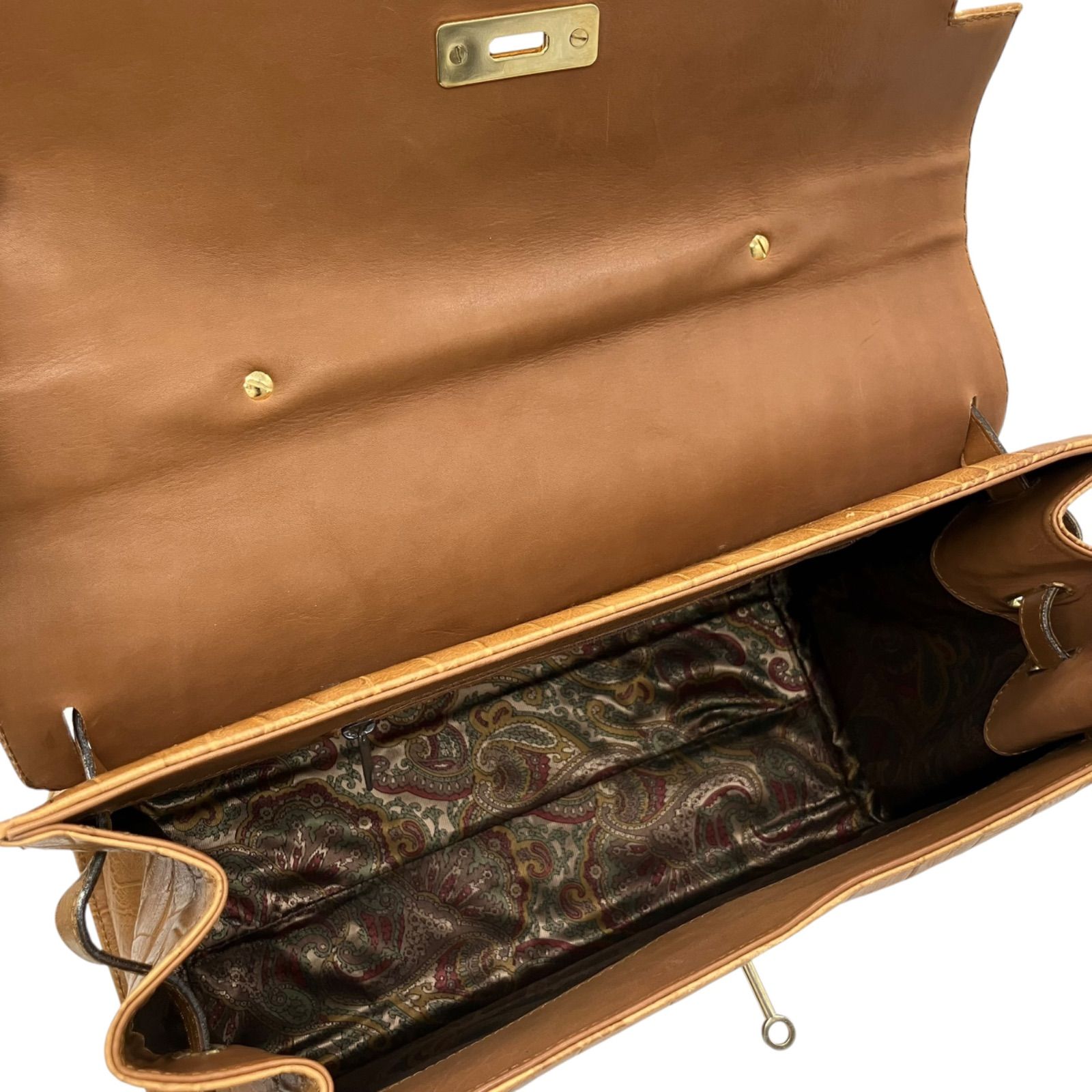 ハンドバッグ クロコ型押し