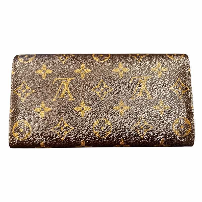 ルイヴィトン LOUIS VUITTON 長財布 小銭入れ モノグラム 茶 ブラウン 