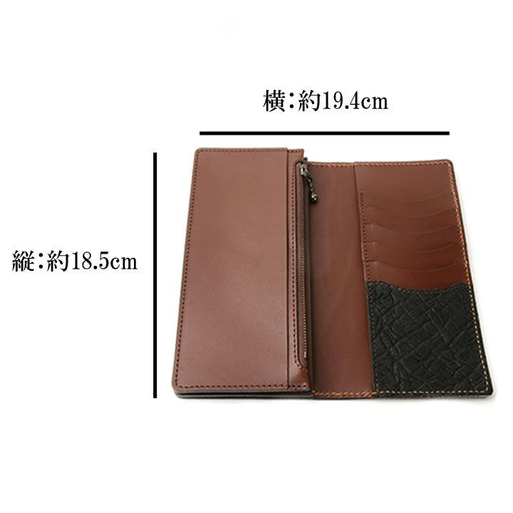 未使用級✨KC’s ケイシイズ　長財布　エレファントレザー 本革 ブラウン ロングビルフォールド ガネーシャ ラウンドジップ エレファント