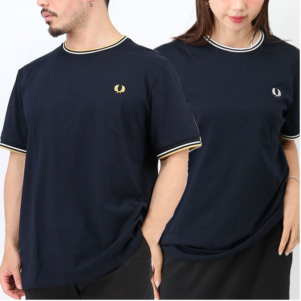 □FRED PERRY フレッドペリー Tシャツ M1588 TWIN TIPPED T