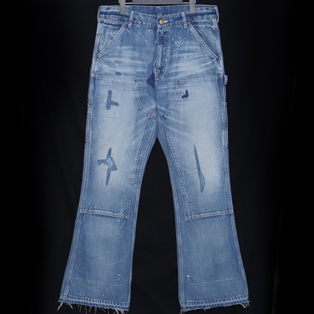 SAINT MICHAEL DOUBLE KNEE DENIM BLUE Sサイズ インディゴブルー SM