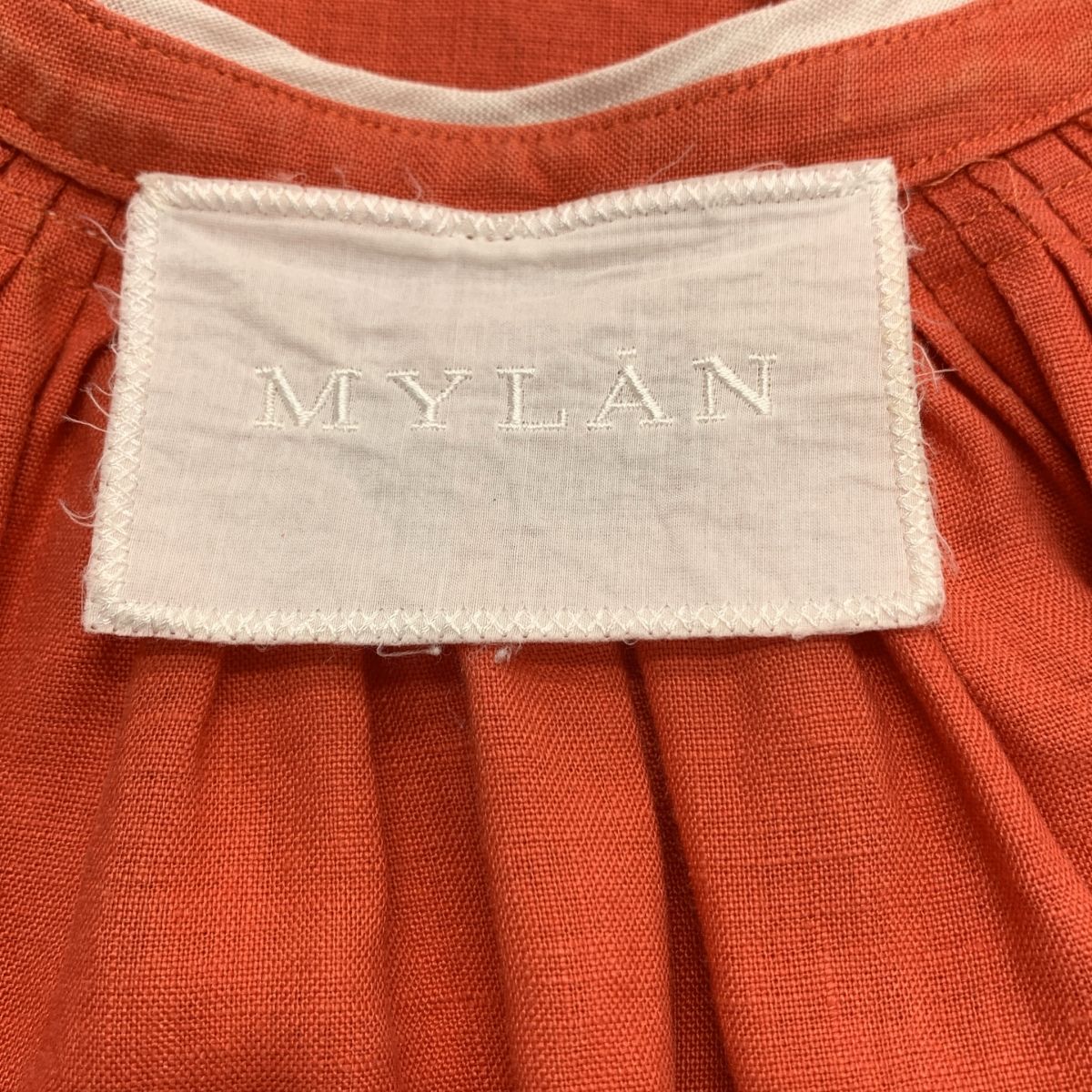 マイラン　リネンワンピース MYLAN / マイラン | キーネック レース切替 リネン ワンピース
