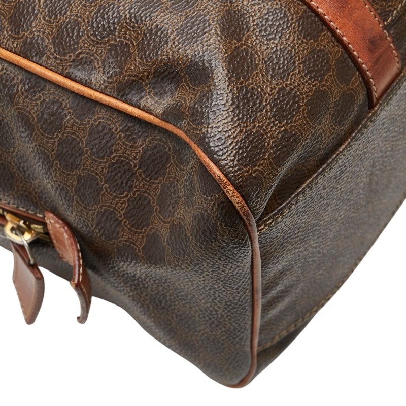 セリーヌ マカダム ボストンバッグ ブラウン PVC レザー レディース