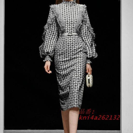 パーティードレス 韓国 おしゃれ 個性的 お呼ばれ 膝丈 謝恩会 ワンピース 二次会 可愛い 結婚式 S 長袖 M ブラック 上品 L kni4a262132