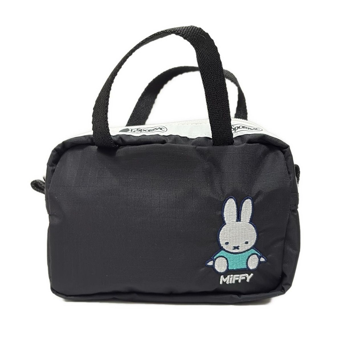 ブルーナ レスポートサック ポーチ付き LESPORTSAC(レスポートサック) ポーチ美品 - 黒×白×ライトブルー