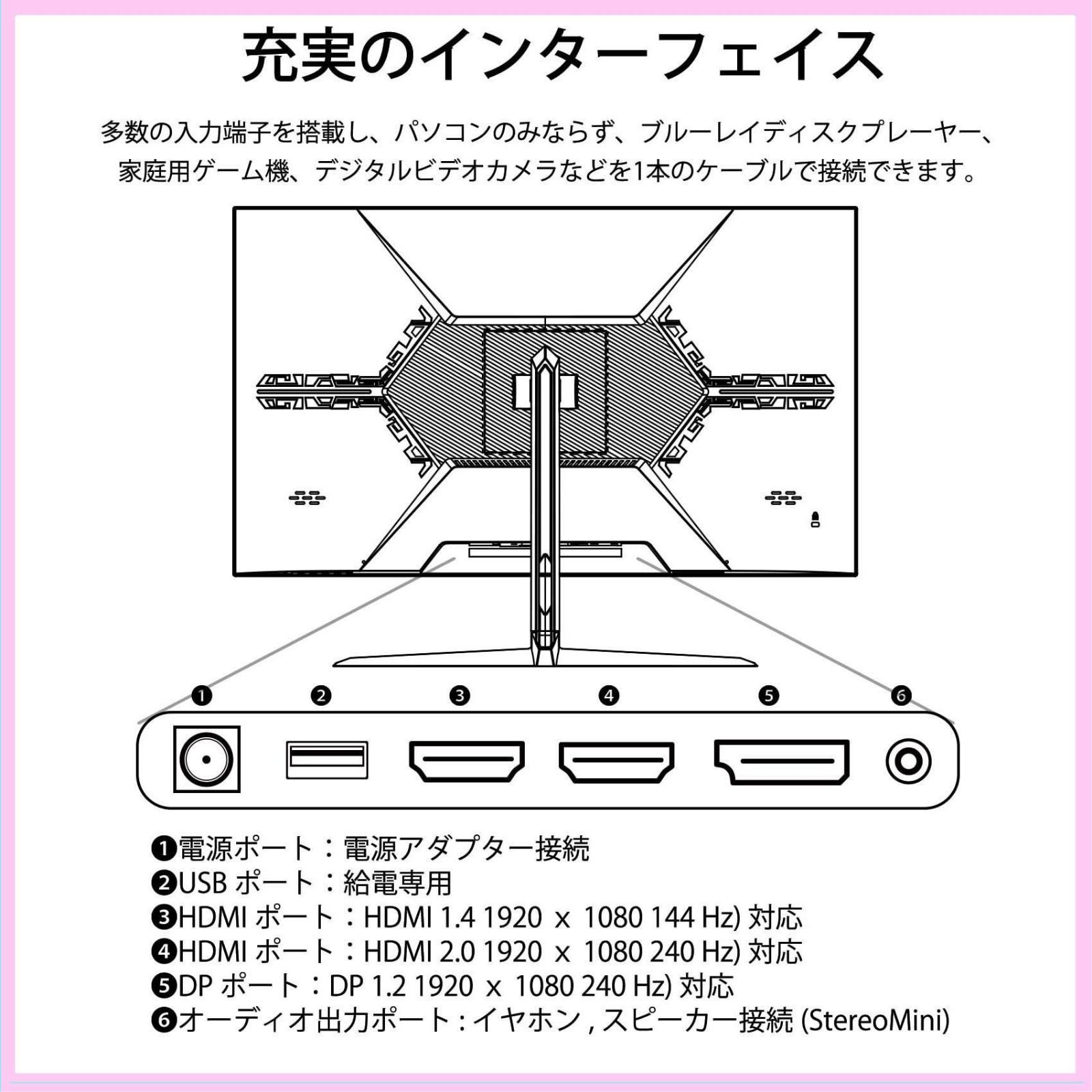 JAPANNEXT 27型IPS フルHDパネル搭載240Hz対応ゲーミングモニター JN