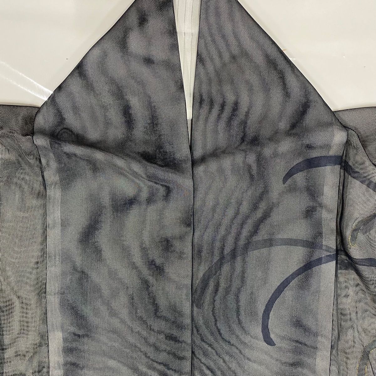 【美品】正絹　単衣　付下げ 訪問着　叩きグラデーション　グレー 身丈157cm 訪問着 付け下げ 単衣 灰色 グレー S－Mサイズ 中古 貸衣装