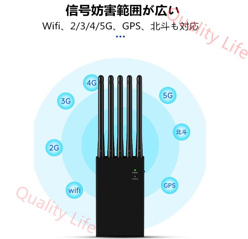 強化版 盗聴妨害機 盗聴妨害器 盗聴 盗撮妨害 電池内蔵型 簡単操作 アンテナ10本付き