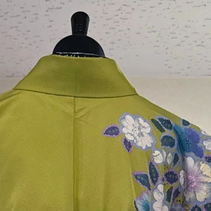 振袖フルセット(7点)・辻が花・鶯色・絞り・パールトーン加工済・正絹