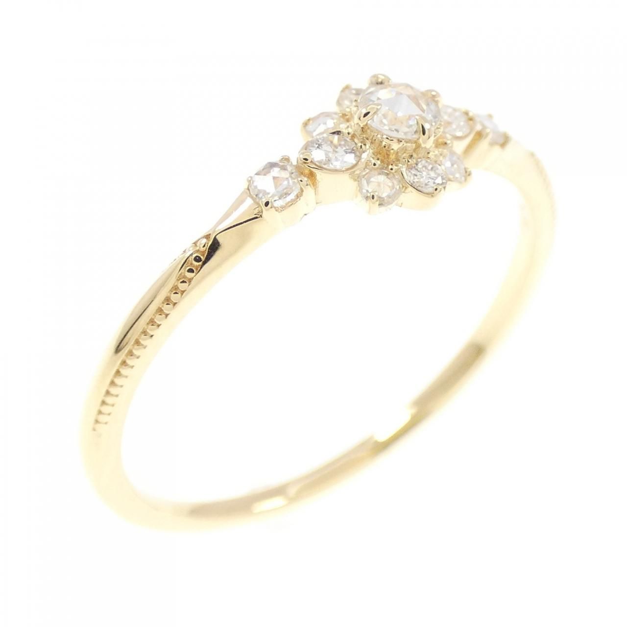 アガット フラワー ダイヤモンド リング 0.15CT