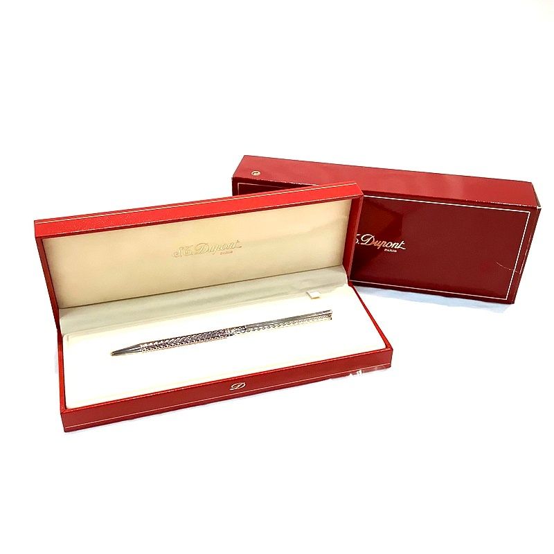 S.T. Dupont シルバーボールペン 専用ケース付き S T Dupont エス