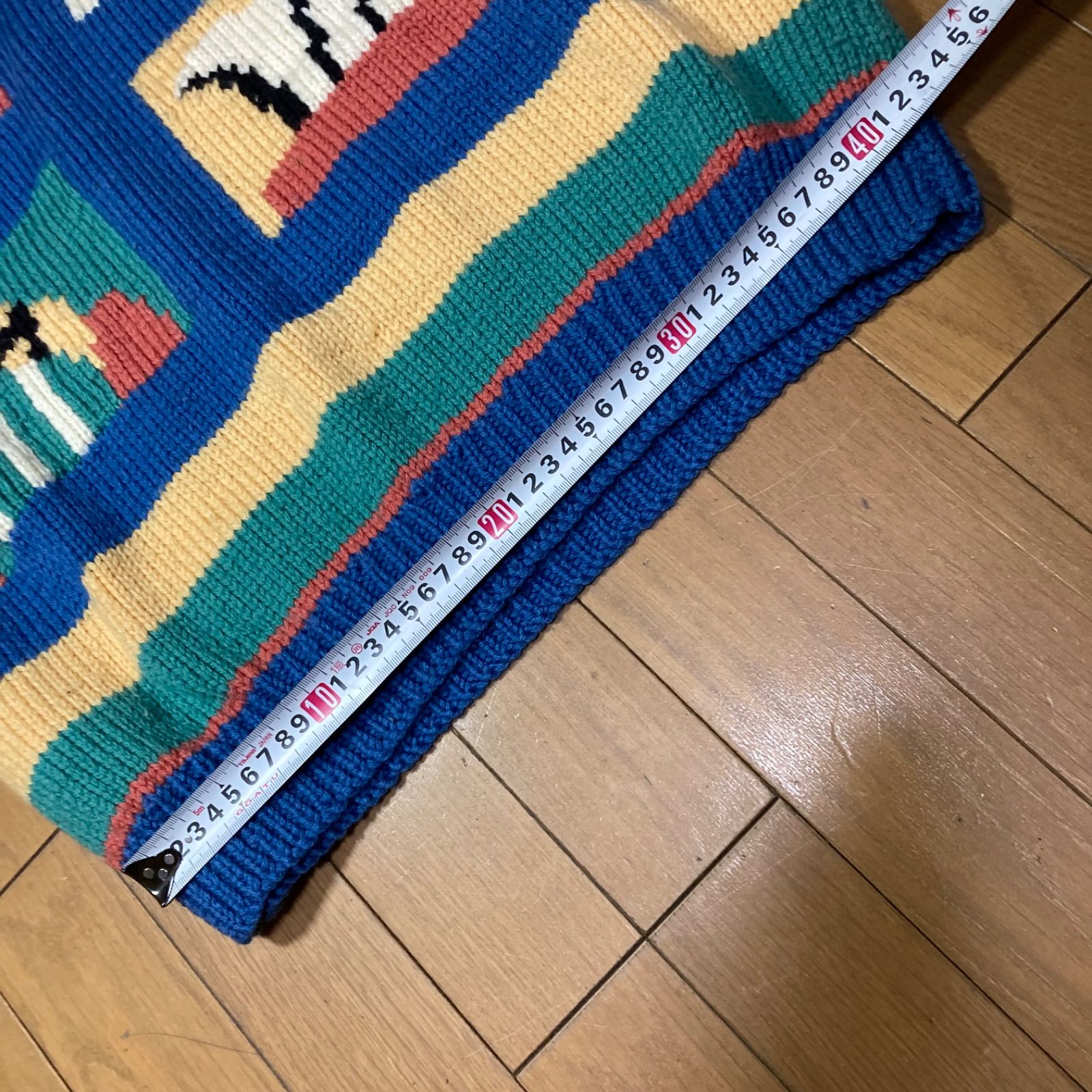 【BONZO】90sコアラ柄ローゲージハンドメイドニット　ブルー BONZO ニュージーランド製 ハンドニット コアラ - メルカリ