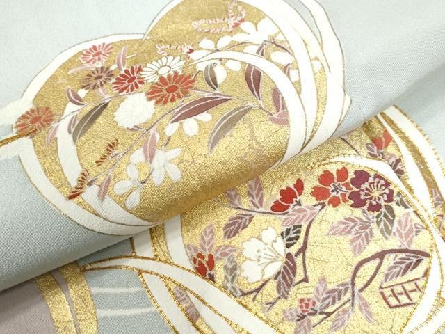 駒刺繍 立波草花文