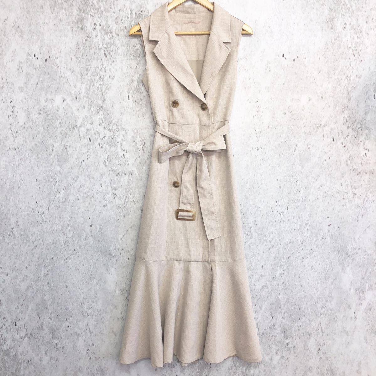 one after another NICE CLAUP ワンアフターアナザーナイスクラップ トレンチ ノースリーブ ワンピース アイボリー □〇
