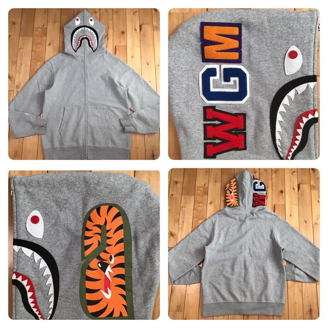 シャーク パーカー Lサイズ グレー shark full zip hoodie a bathing