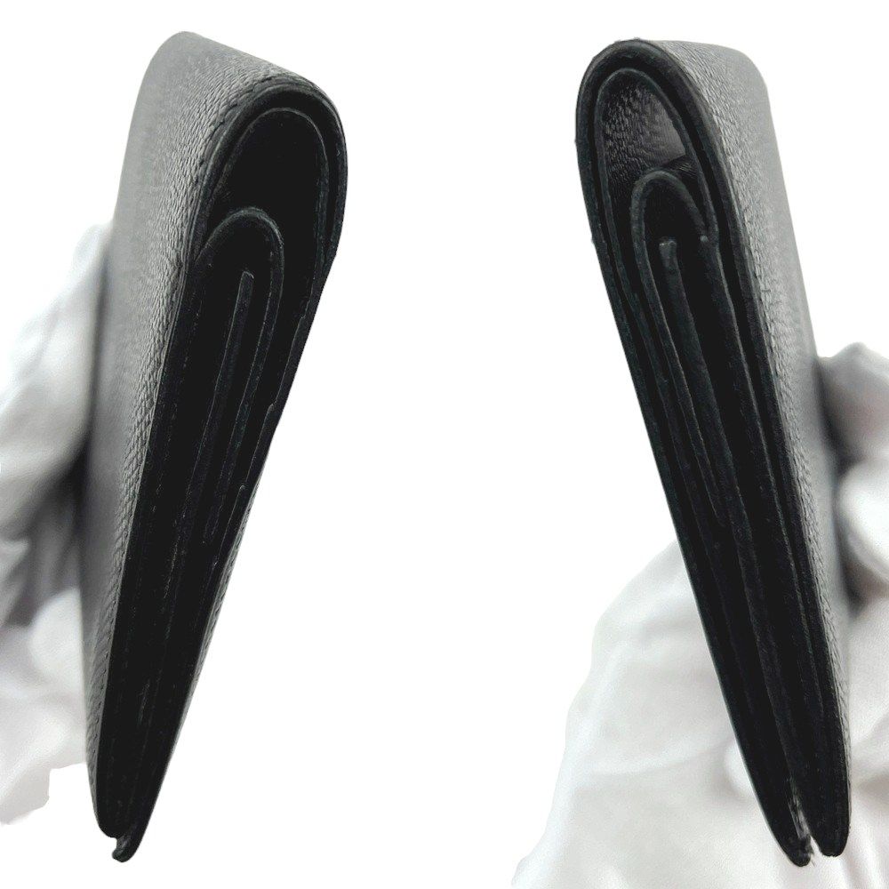 □美品□ エルメス コンパクト 二つ折り財布 クシュベル ブラック □B  