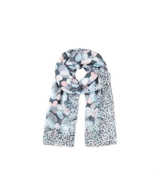 送料無料 オルセン レディース マフラー ストール スカーフ アクセサリー Multi-Print Scarf with Frayed Edge Trim Satin blue