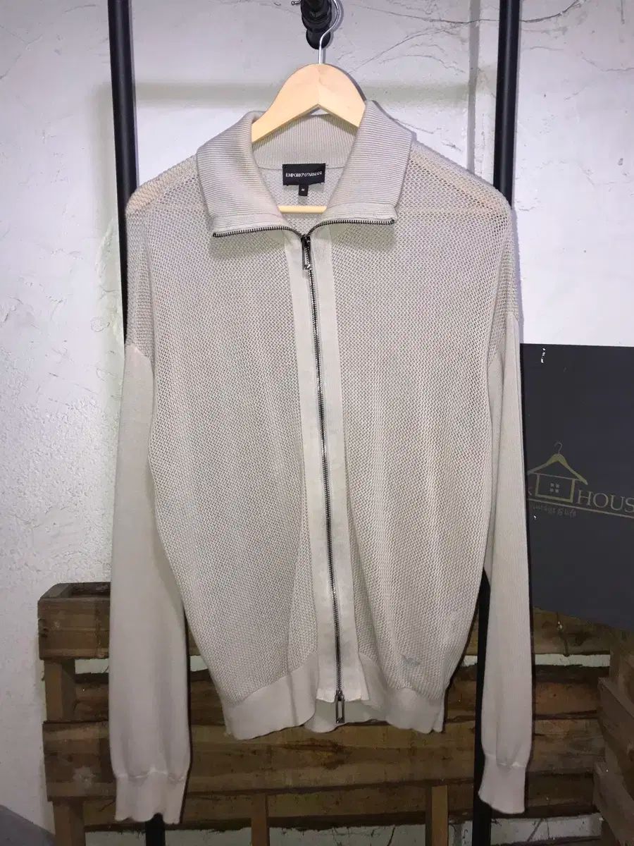 Armani 2024 グレイ ニット ジップアップ アルマーニエクスチェンジ