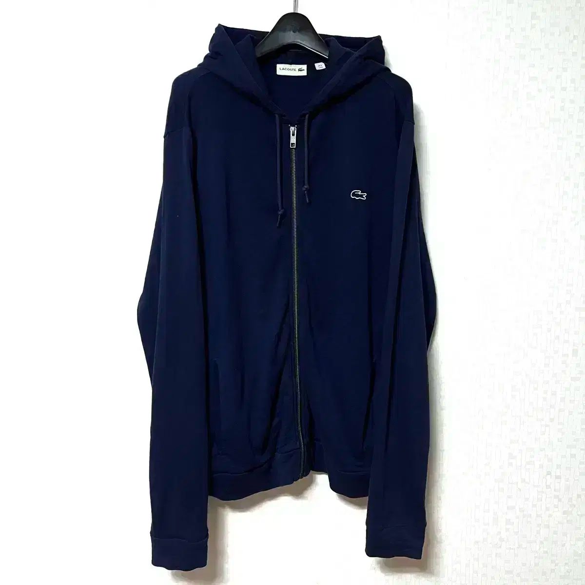 LACOSTE★長袖 ジップアップ ロゴ フード付 ジャケット パーカー L 100 LACOSTE(ラコステ) フード付き ジップアップパーカー