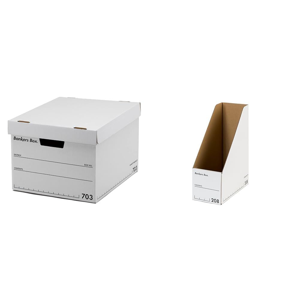 セット買い フェローズ バンカーズボックス 703S 白|黒 3個1セット 収納ボックス Mサイズ ふた式 1005901 フェローズ マガジンファイル 208S A4サイズ 白|黒 3個1セット ファイルボックス 1008201