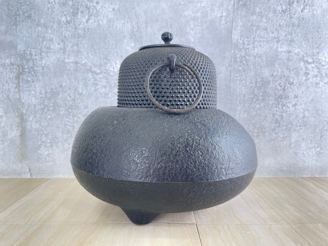 南部鉄器【中古】茶道具 煎茶道具 風炉釜 茶釜 丸釜 鉄瓶 五徳