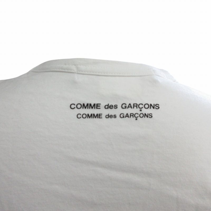 コムデギャルソンコムデギャルソン 10SS 草間彌生 コラボ グラフィックプリント Tシャツ 長袖 ボーダー 白 ホワイト XS IBO76 レディース コムデギャルソンコムデギャルソン COMME des GARCONS COMME des