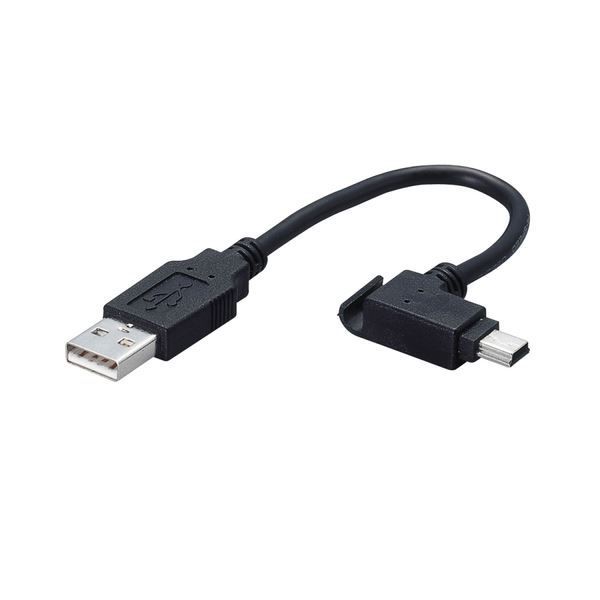 (まとめ) エレコム モバイルminiUSB2.0ケーブル (A)オス-mini(B)オス ブラック 0.1m USB-MBM5 1個 