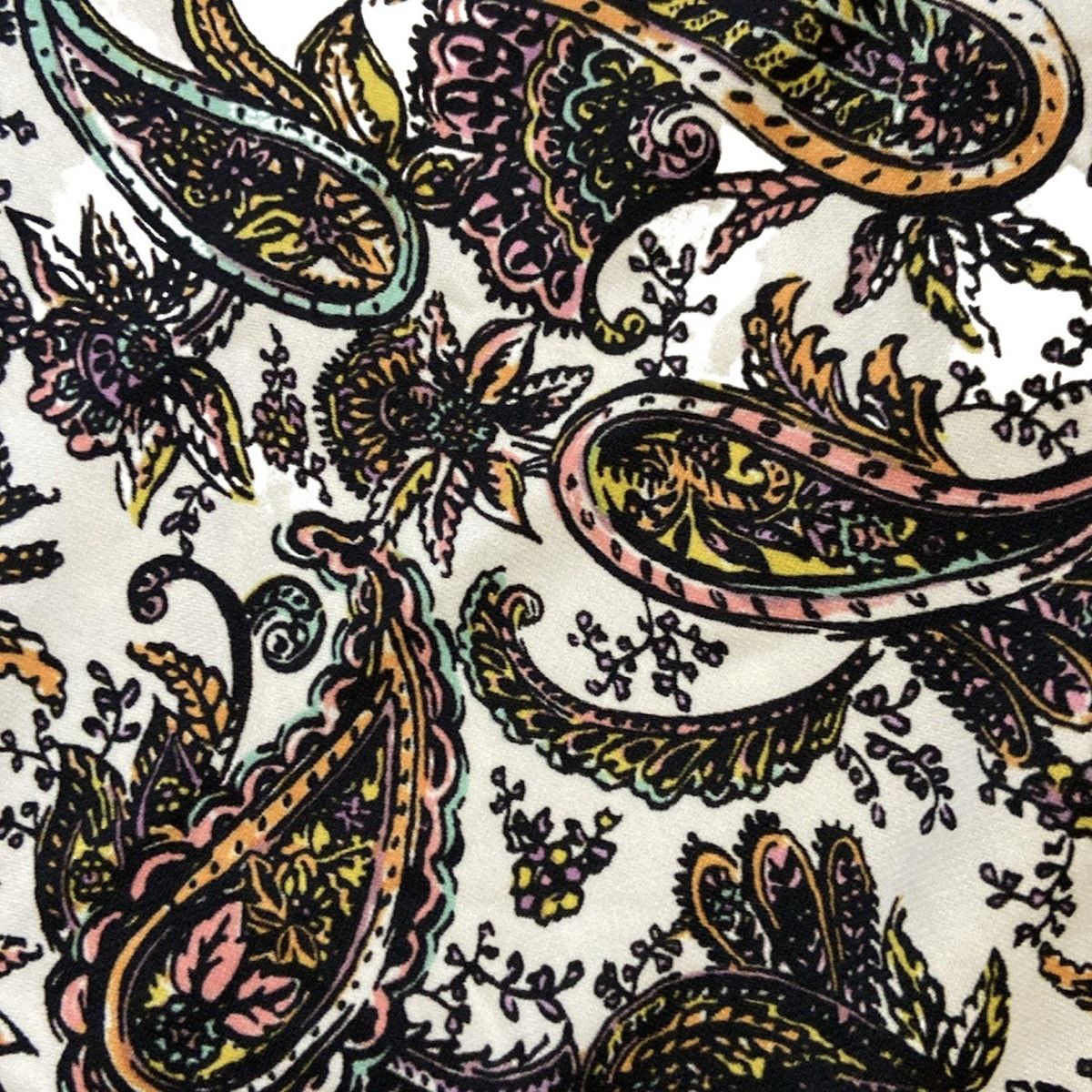 leilian - Leilian(レリアン) 七分袖カットソー サイズ13 L レディース美品  - アイボリー×黒×マルチ ペイズリー柄 leilian - Leilian(レリアン) 七分袖カットソー サイズ13 L