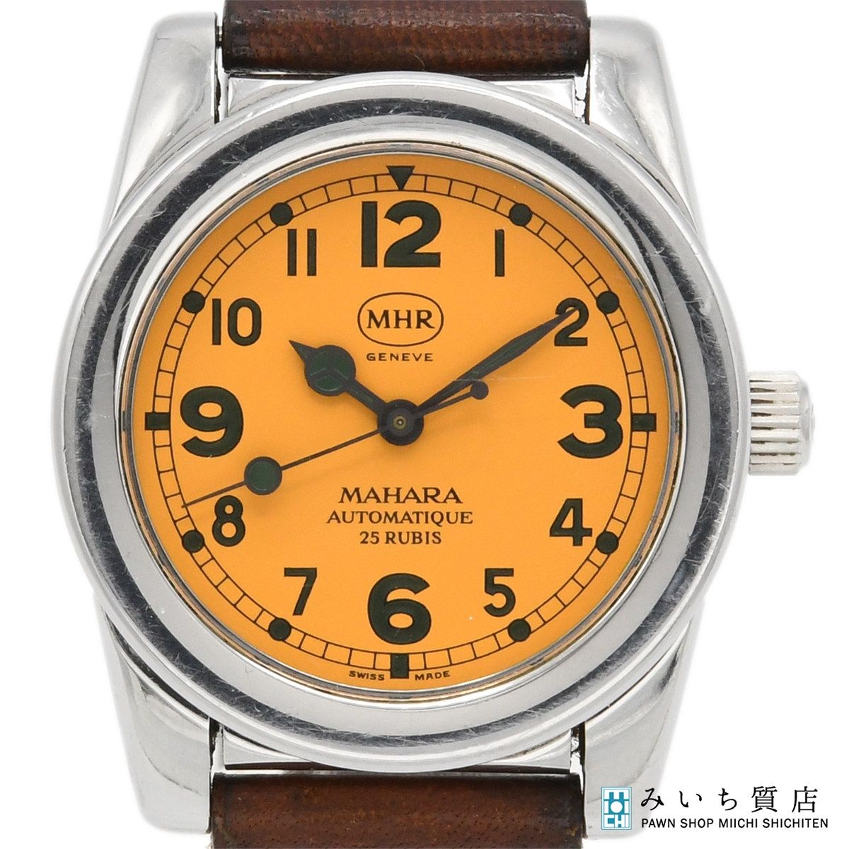 稼働 腕時計 MHR MAHARA マハラ BA2-4433 自動巻き オレンジ色文字盤 H20724