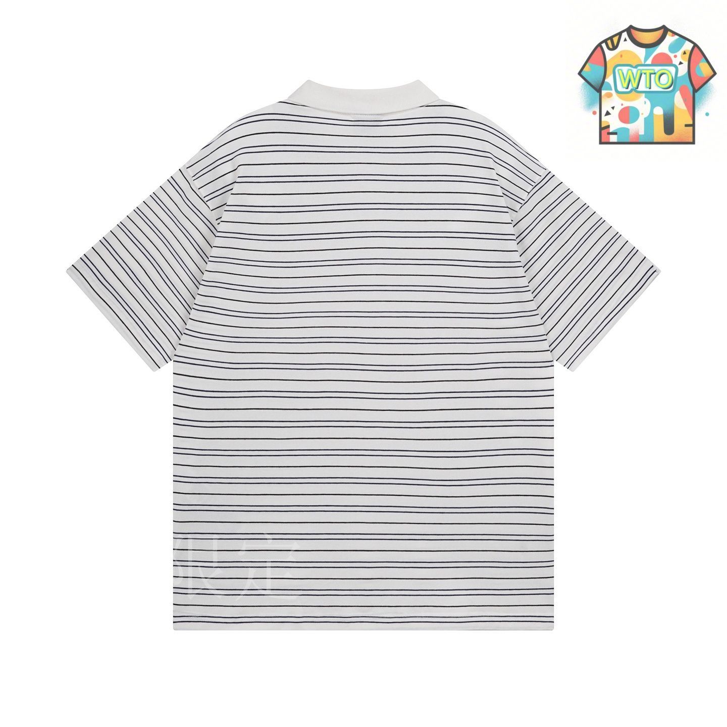 今日特価】Balenciaga 2025 SS Stripe Wheat Embroidery Polo
