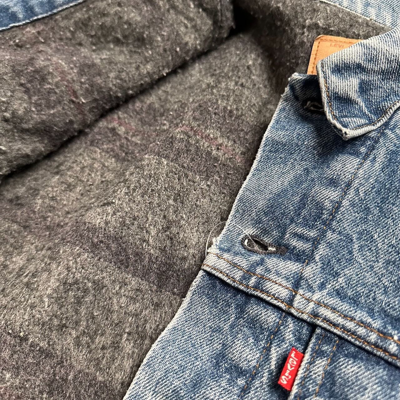 70s　Levi's　70505　リーバイス　スモールe　ボタン裏52　裏地ブランケット　ジージャン　デニムジャケット　44 古着