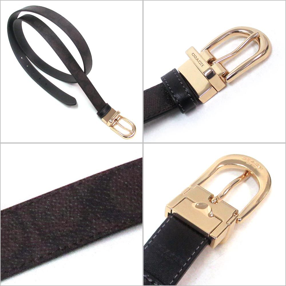 未使用品□COACH コーチ シグネチャー ロゴ総柄 リバーシブル