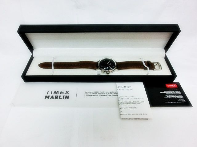 TIMEX MARLIN 黒文字盤 レザー腕時計 TW2T23000 - メルカリ