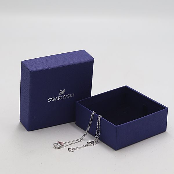 箱付 美品 スワロフスキー 色石付きネックレス アクセサリー