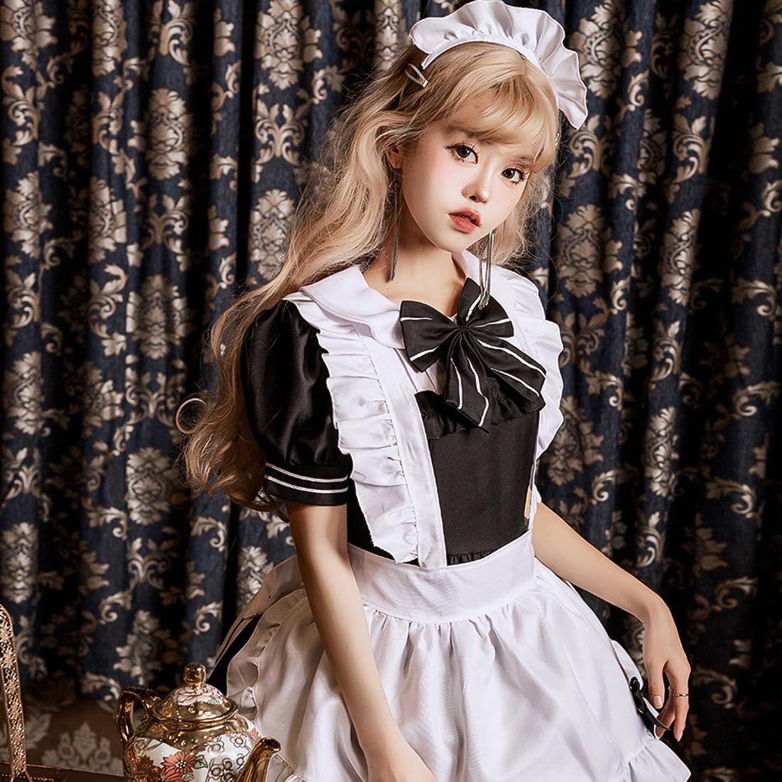 SHEIN ICON メイド服 黒/白 忙しなく コスプレ衣装