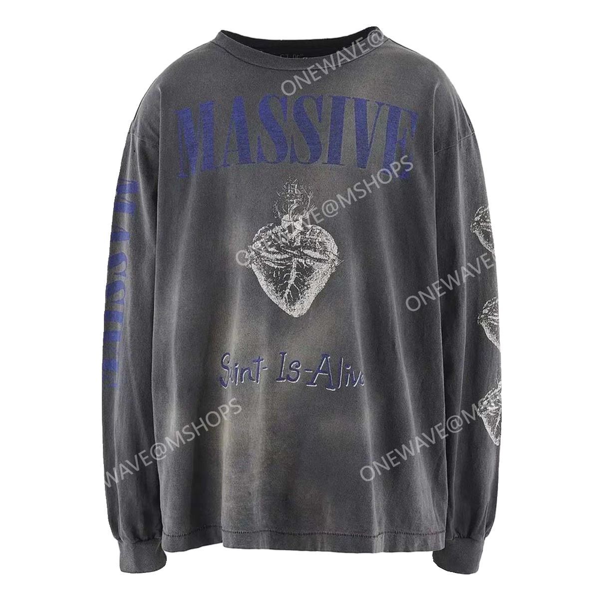 SAINT MICHAEL MASSIVE LONG-SLEEVE TEE BLACK