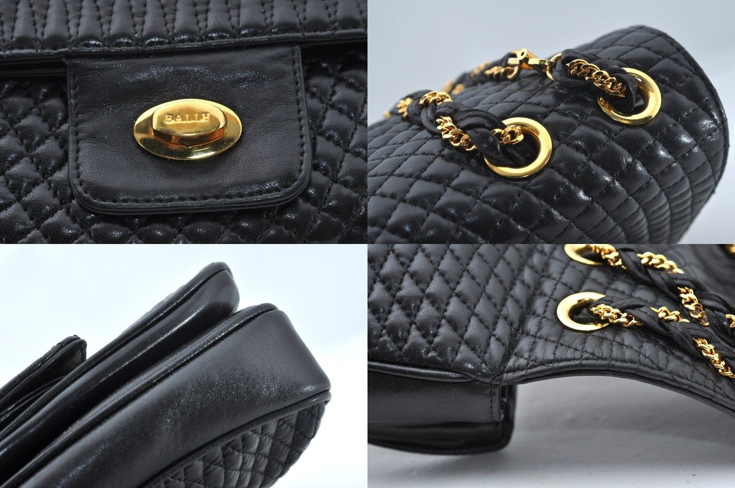 BALLY 黒 キルティング バッグ 中古・古着通販】BALLY (バリー) キルティング2WAYショルダー